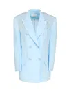 Max Mara Tailored Blazer In Viscose In Light Blue