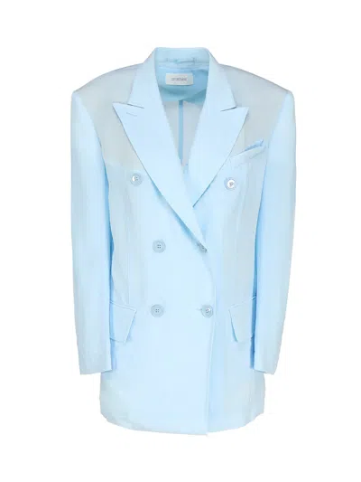 Max Mara Tailored Blazer In Viscose In Light Blue