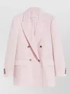 Max Mara Tailored Blazer Longline Buttons Notched Lapels In Pink