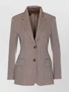 Max Mara Tailored Blazer With Front Pockets And Notch Lapel In Gray
