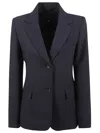 Max Mara Tailored Blue Jacket With Notch Lapel In Blue