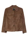 Max Mara Tailored Brown Lambskin Leather Jacket In Brown