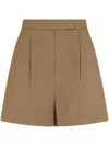 Max Mara Tailored Brown Shorts With Pleated Front In Brown