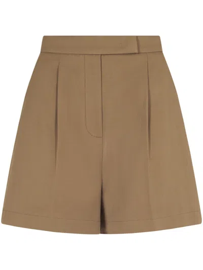 Max Mara Tailored Brown Shorts With Pleated Front