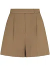 Max Mara Tailored Brown Shorts With Pleated Front In Brown
