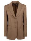 Max Mara Tailored Brown Wool Blazer With Notch Lapel In Brown