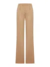 Max Mara Tailored Charcoal Leather Trousers In Nude