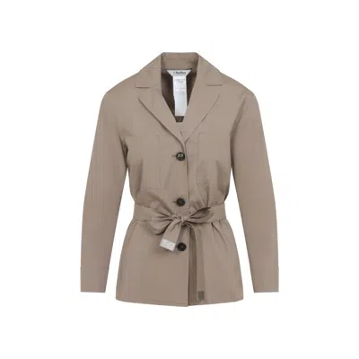 Max Mara Tailored Cotton Shirt With Classic Collar And Belted Waist