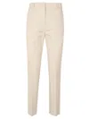 Max Mara Tailored Cotton Straight-leg Trousers With Clean Lines In Brown