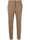 Max Mara Slim Cut Straight Leg Trousers In Brown