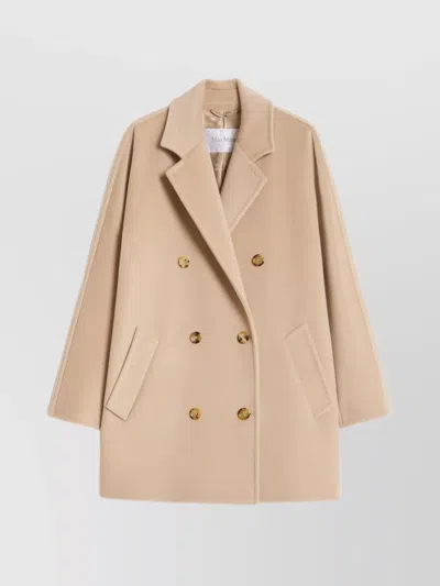 Max Mara Tailored Double-breasted Longline Jacket In Brown