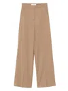 Max Mara High-waist Trousers In Virgin Wool In Brown