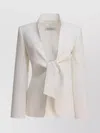 Max Mara Ghiotto Open-front Blazer With Knotted Sashes In White