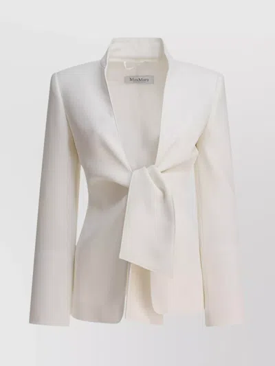 Max Mara Tailored Fit Jackets Tie Detail In White