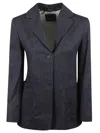 Max Mara Tailored Grey Jacket With Notch Lapel In Black
