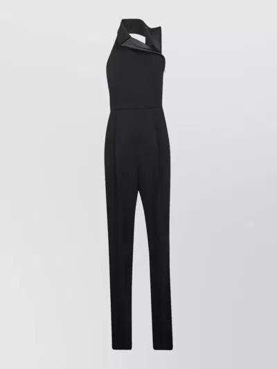Max Mara Tailored Halterneck Suit Sleeveless Back Pockets In Black