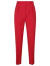 Max Mara Tailored High-waist Pants With Tapered Leg In Red