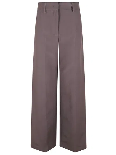 Max Mara Tailored High-waist Wide-leg Pants With Clean Finish In Gray