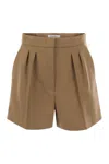 Max Mara Pleated High-waisted Shorts In Beige