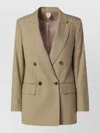 Max Mara Tailored Jacket Back Vent Flap Pockets Lapels In Brown