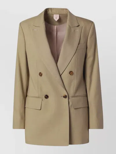 Max Mara Tailored Jacket Back Vent Flap Pockets Lapels In Brown