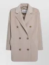 Max Mara Tailored Jacket Double Breasted Back Vent In Neutral