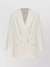 Max Mara Suez Double-breasted Cotton-blend Blazer In White