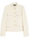 Max Mara Tailored Jacket With High Collar In Neutral