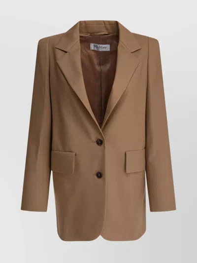 Max Mara Tailored Jackets With Notched Lapel And Flap Pockets In Brown