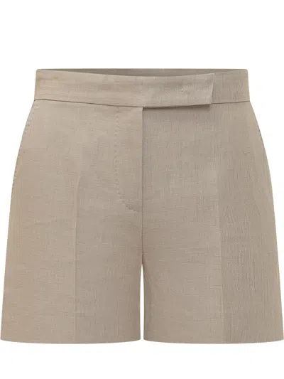 Max Mara Tailored Linen Shorts In Greggio