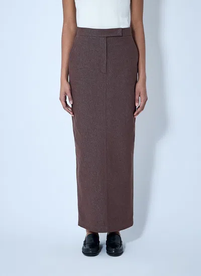 Max Mara Tailored Midi Skirt In Brown