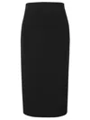 Max Mara Tailored Midi Skirt In Smooth Triacetate In Black