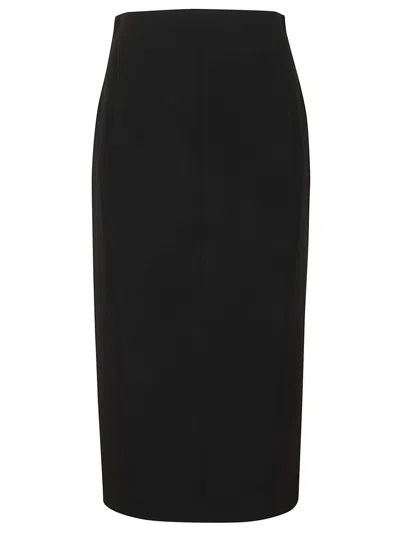 Max Mara Tailored Midi Skirt In Smooth Triacetate In Black