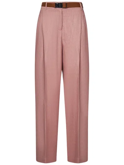 MAX MARA MAX MARA TAILORED PINK TROUSERS WITH HIGH WAIST