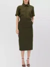 Max Mara Tailored Short Sleeve Collared Shirt In Green