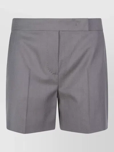 Max Mara Tailored Shorts Belt Loops Buttoned Back Pockets In Gray