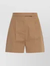 Max Mara Tailored Shorts With Pockets And Pleats In Neutral