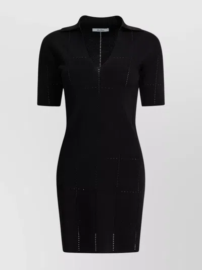 Max Mara Tailored Silhouette Short Sleeves Textured Fabric In Black