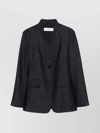 Max Mara Tailored Blazer With Structured Shoulders In Multicolor