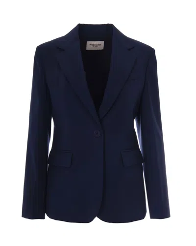 Max Mara Tailored Single-breasted Blazer Jacket In Blu