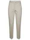 Max Mara Tailored Straight-leg Cotton Pants With Structured Waistband In Gray