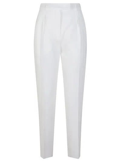 Max Mara Tailored Straight-leg Pants With High Waist In White