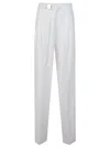 Max Mara Tailored Straight-leg Trousers With Belt Detail In White