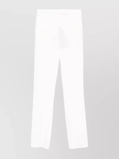 Max Mara Tailored Straight Leg Trousers With Belt Loops In White