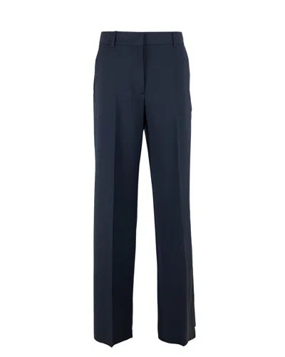 Max Mara Tailored Straight-leg Trousers In Blu