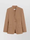 Max Mara Tailored Suit With Flap Pockets And Notched Lapel In Brown
