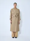 Max Mara Dark Beige Otello Over Trench Coat In Drip-free Cotton In Beige