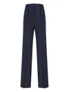 Max Mara Straight Trousers With Pleats And Pockets In Blue