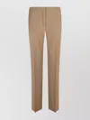 Max Mara Tailored Trousers With Back Pockets And Belt Loops In Brown