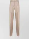 Max Mara Tailored Trousers With Belt Loops And Pockets In Neutral